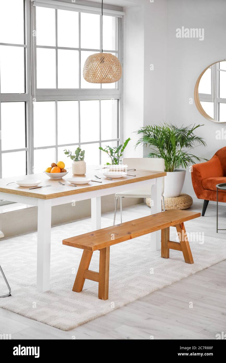 Interior of modern stylish dining room Stock Photo - Alamy