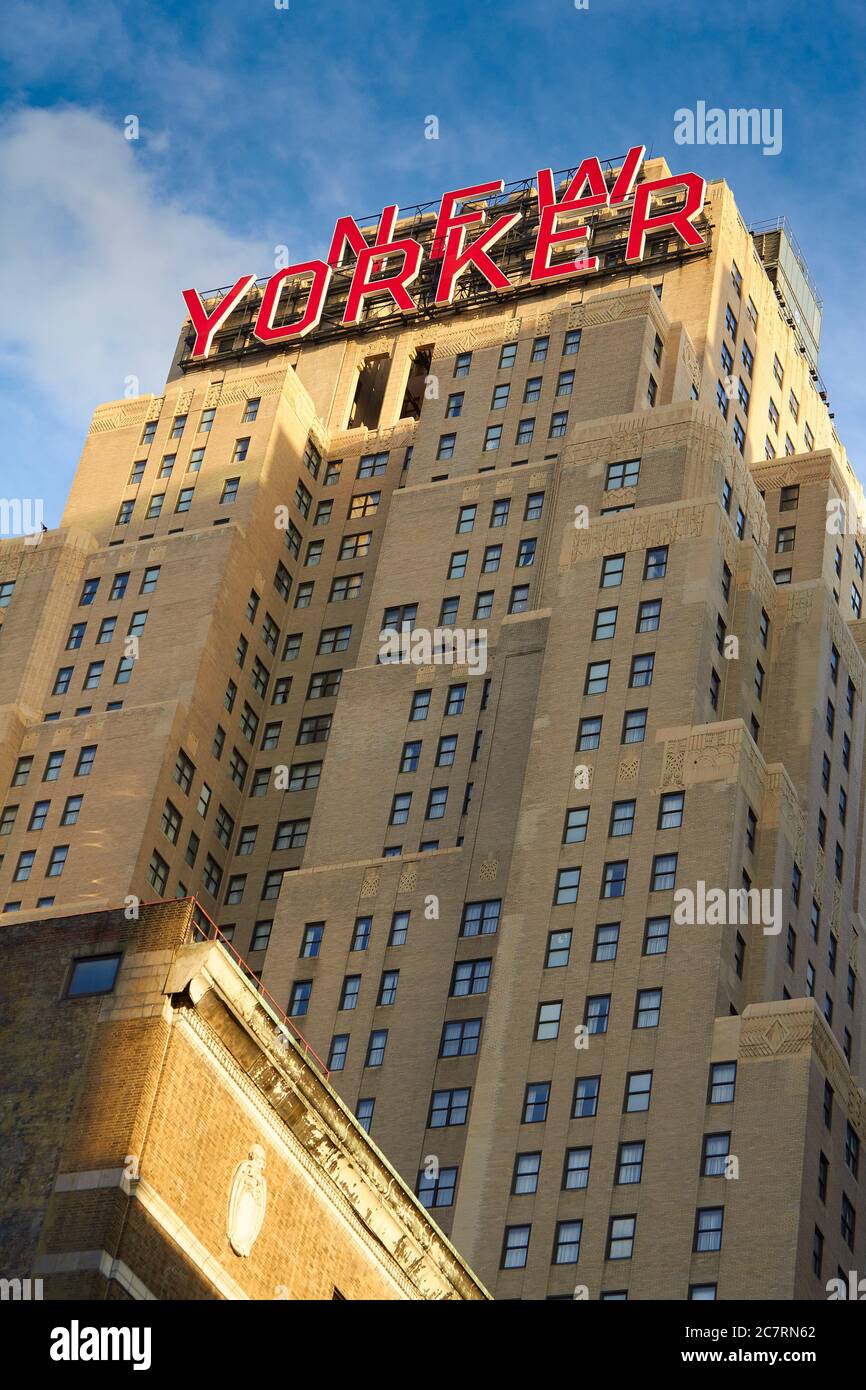 The Iconic Wyndham New Yorker Hotel, New York City, USA. Stock Photo