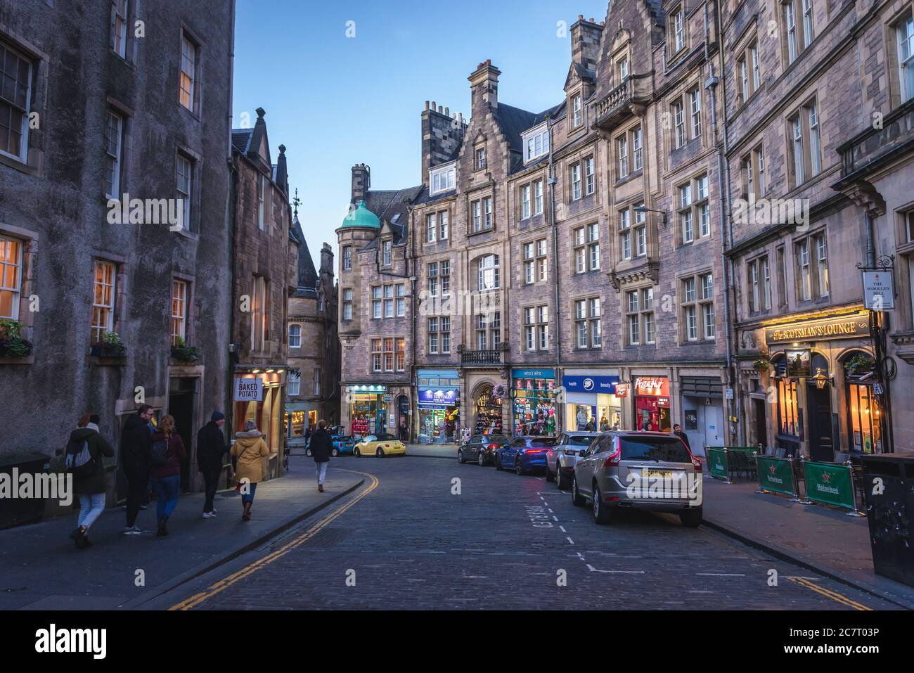 Cockburn Street in Edinburgh, the capital of Scotland, part of United