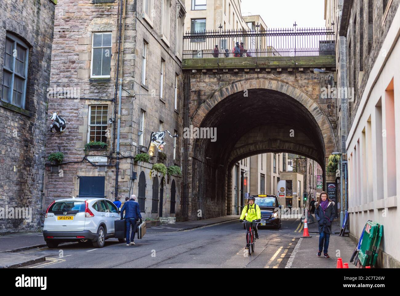 Tunnel under South Bridge on Cowgate street in Edinburgh, the capital
