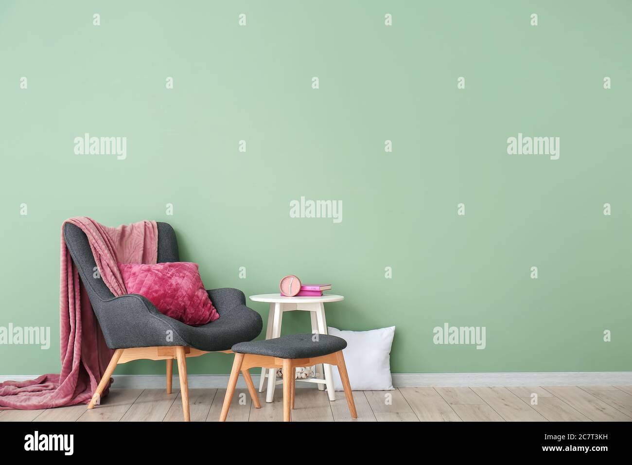 Interior of modern room with armchair Stock Photo - Alamy