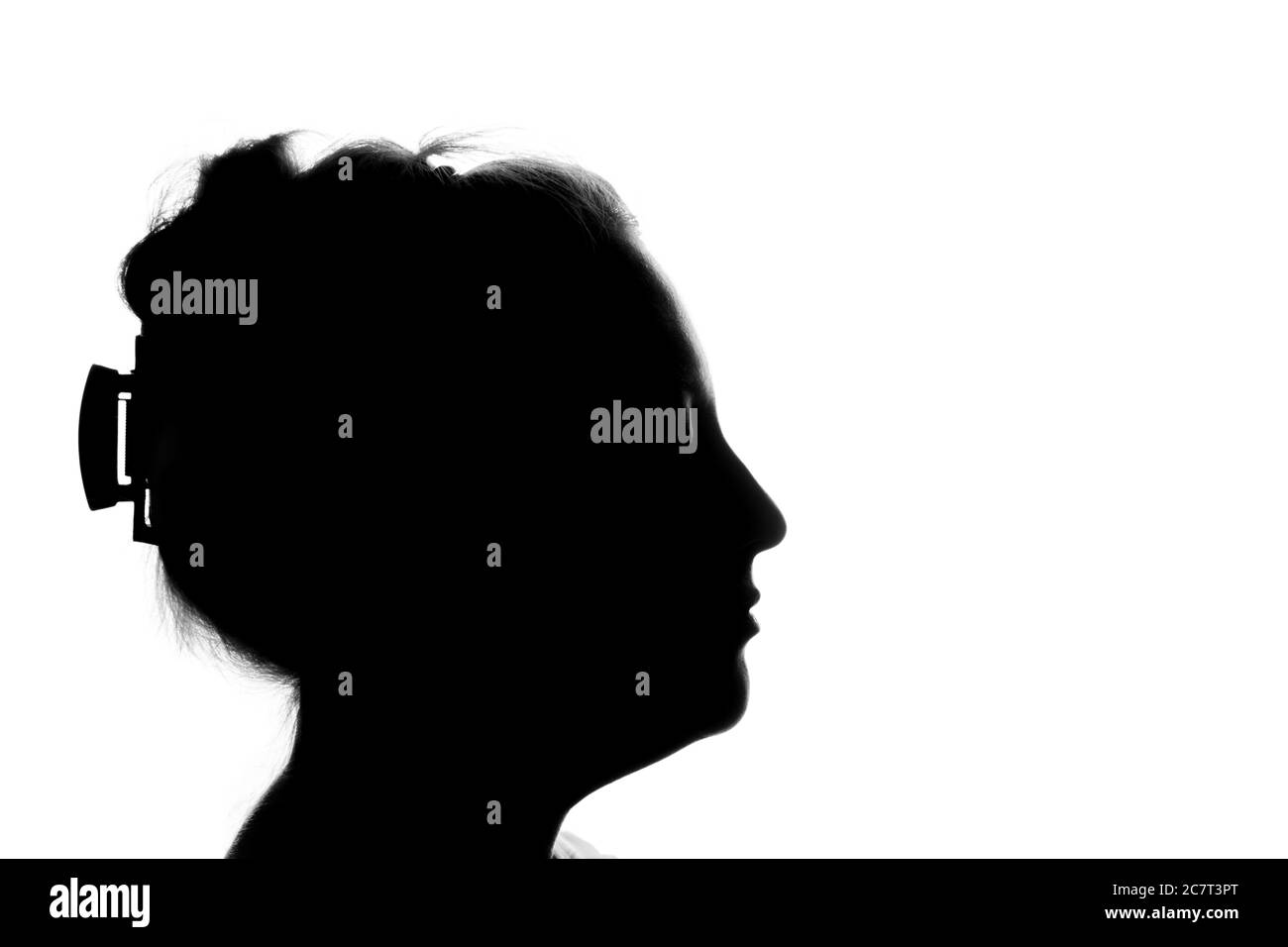 Portrait of a young man, side view - silhouette Stock Photo