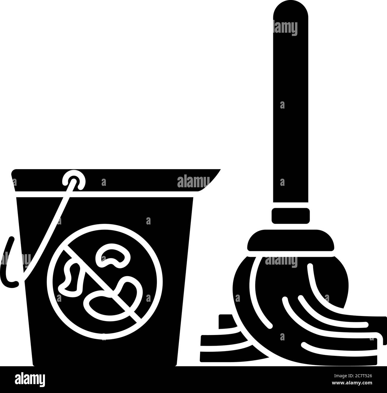 Symbol bucket mop Black and White Stock Photos & Images - Alamy