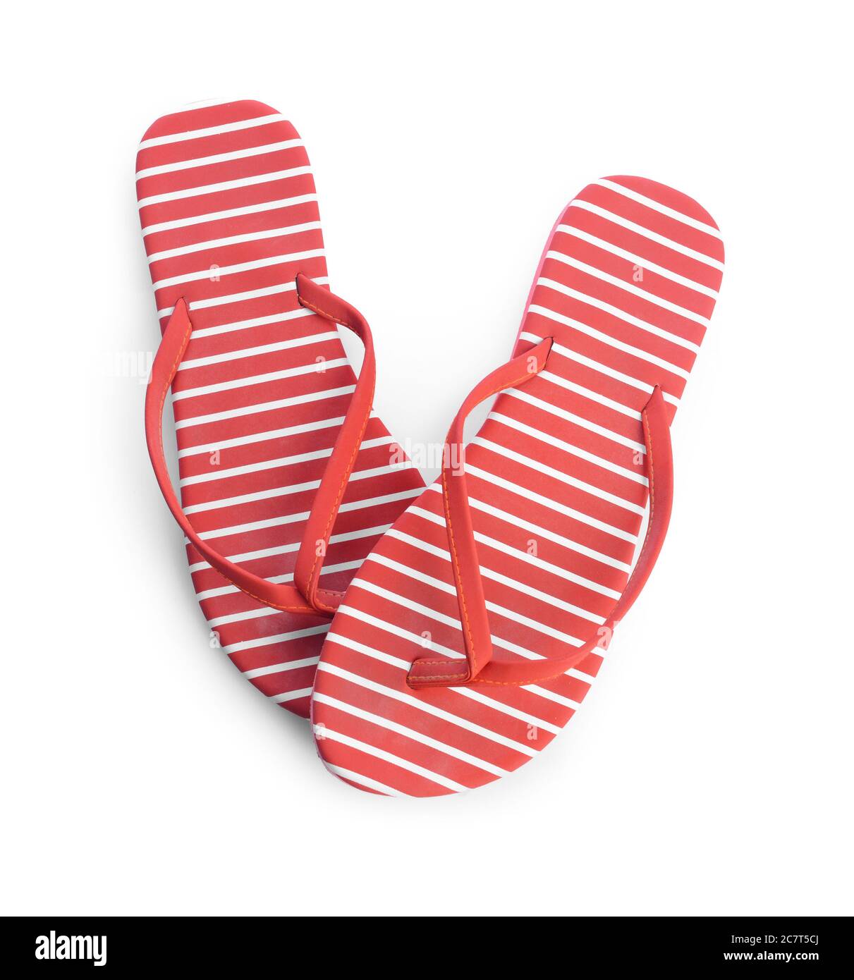 Stylish flipflops on white background Stock Photo Alamy
