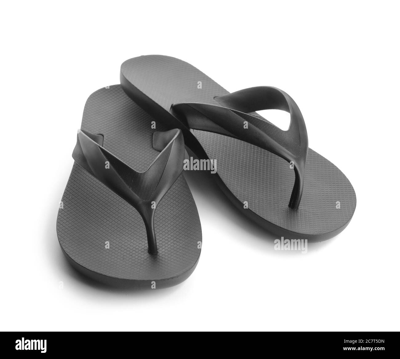 Stylish flip-flops on white background Stock Photo - Alamy