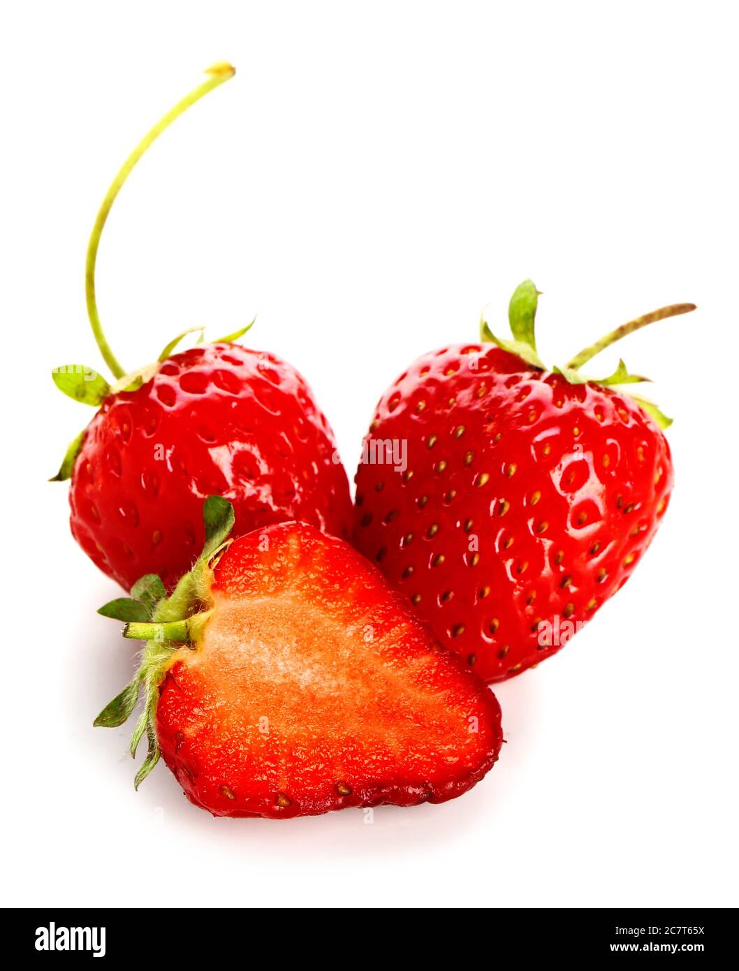 Fresh ripe strawberry on white background Stock Photo - Alamy