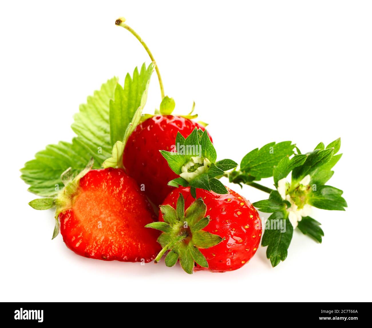 Fresh ripe strawberry on white background Stock Photo - Alamy
