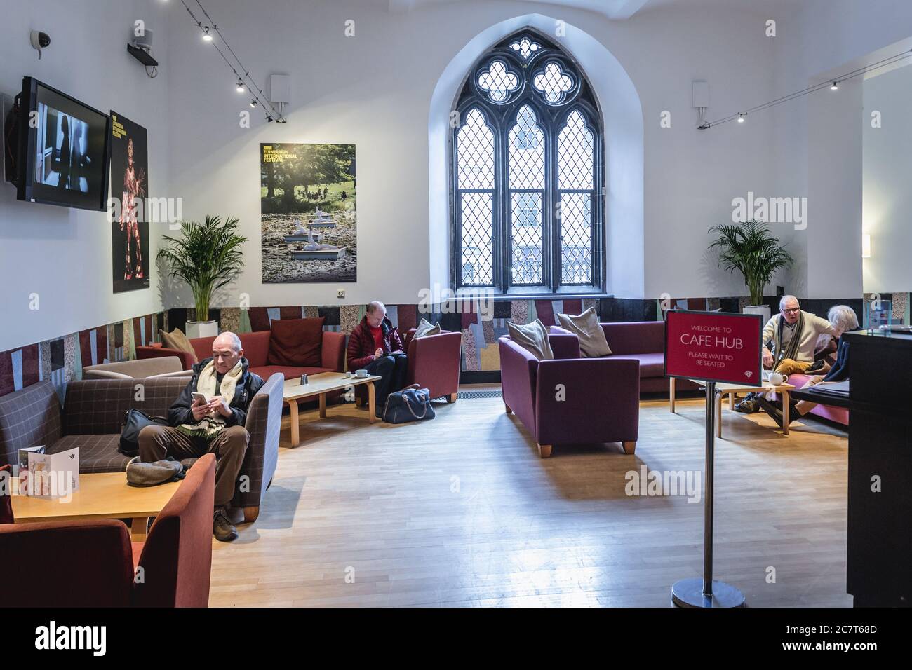 Cafe Hub in The Hub building also called Tolbooth Kirk, former St John