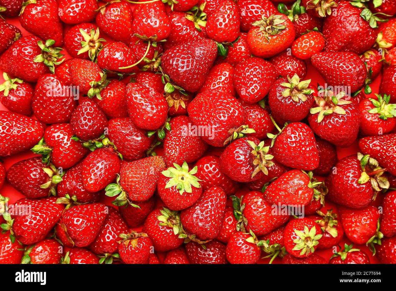 Fresh ripe strawberry as background Stock Photo