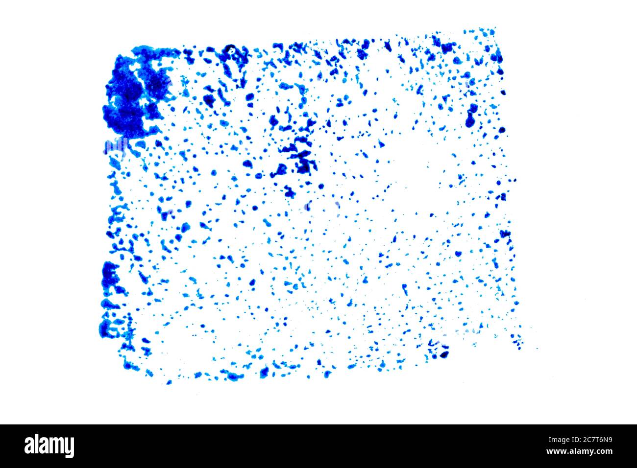 Blue color ink in square shape textured background as stamp or frame ...