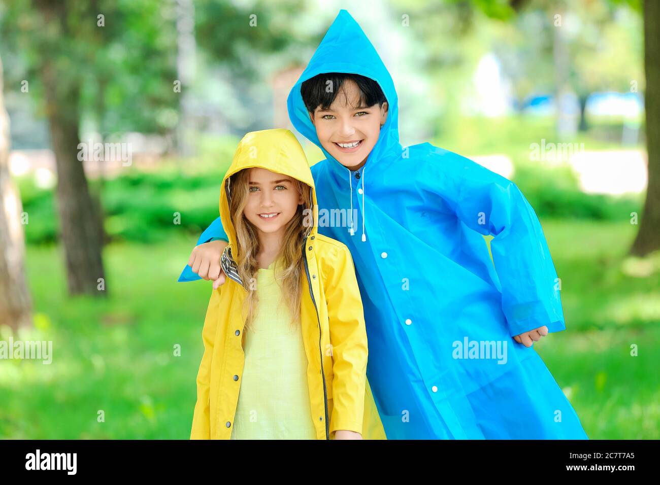 Young store girls raincoats