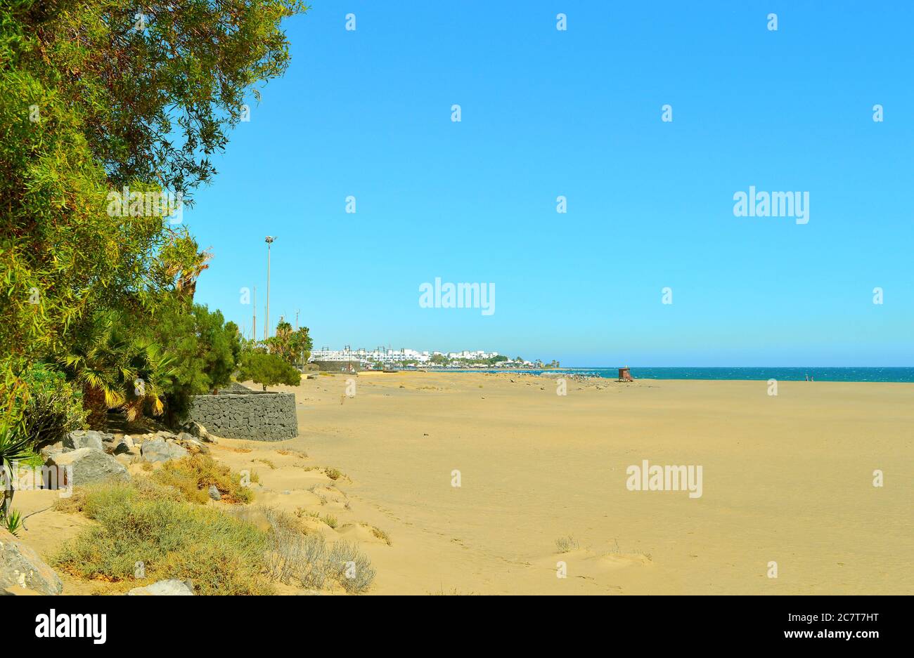 Playa La Pena Grande beach in Lanzarote a Spanish island in the Canary Islands Stock Photo
