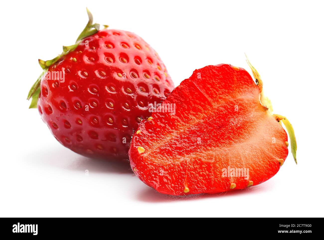 Fresh ripe strawberry on white background Stock Photo - Alamy