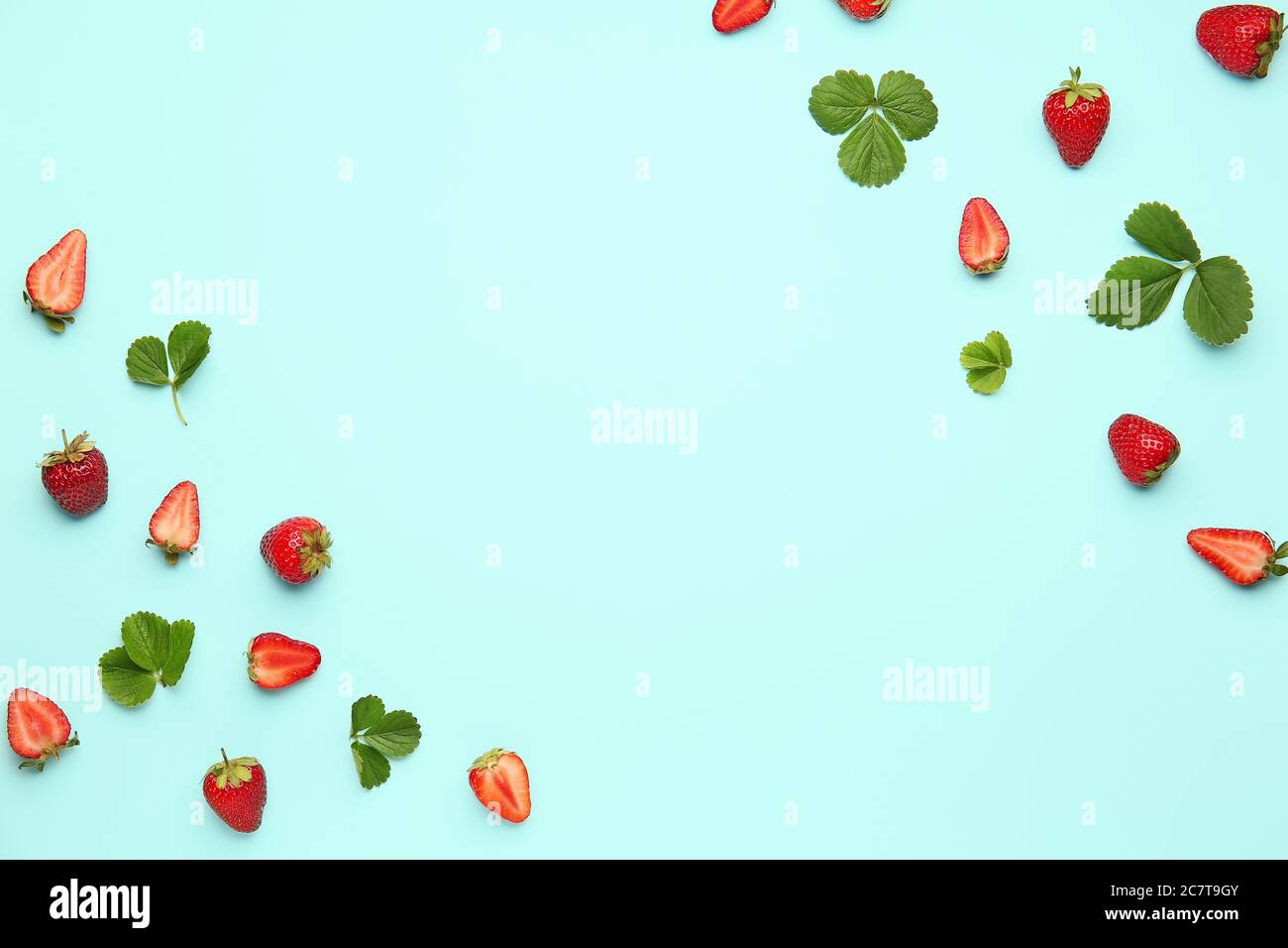 Fresh ripe strawberry on color background Stock Photo - Alamy