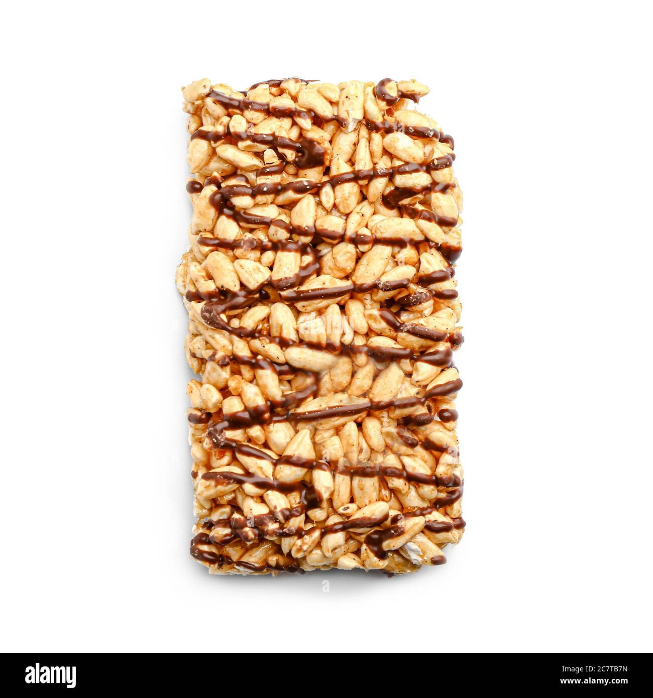 Crispy rice bar on white background Stock Photo - Alamy