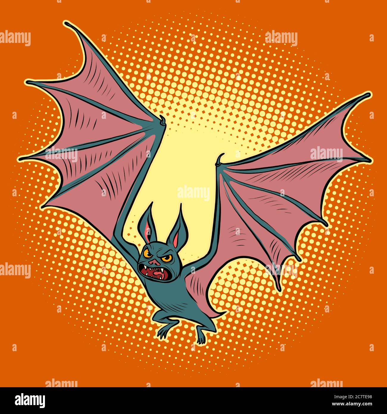 evil vampire bat. Halloween character Stock Vector