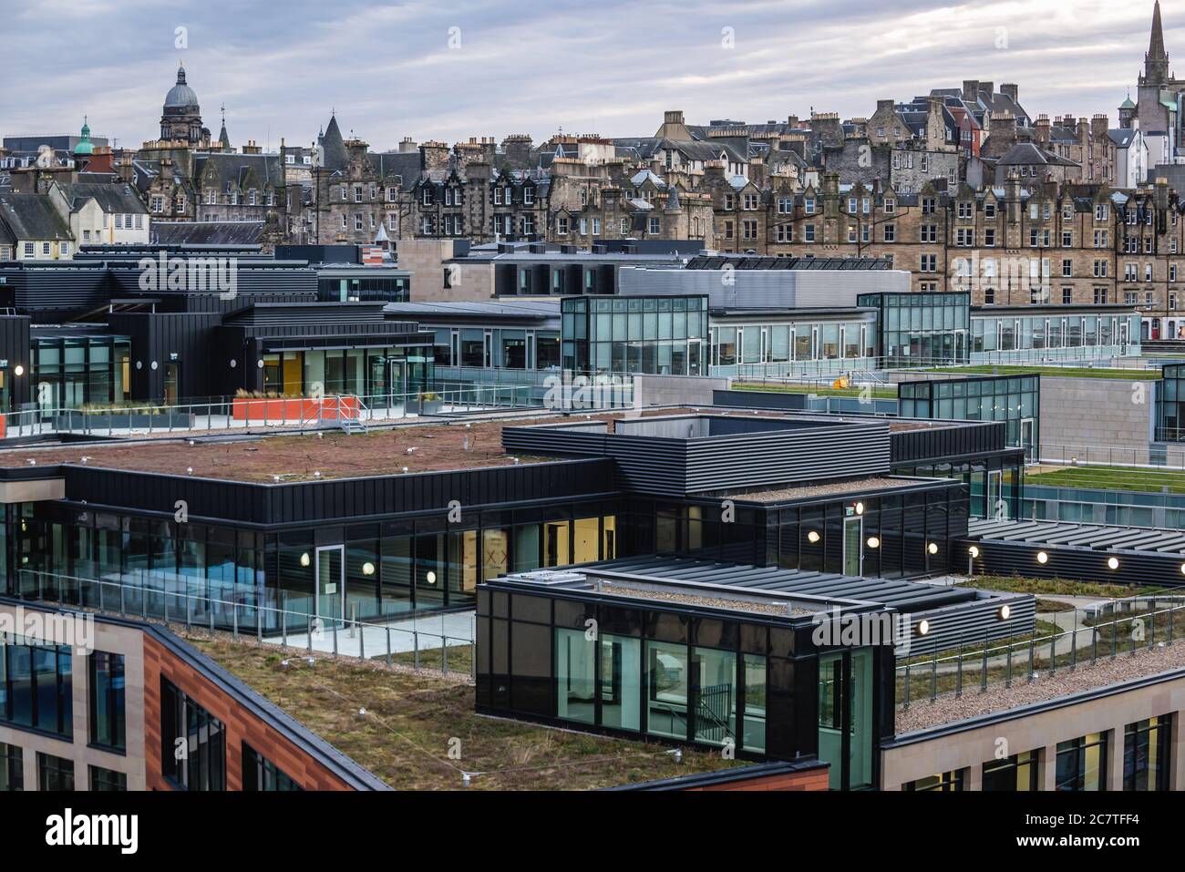 Modern and old architecture in Edinburgh, the capital of Scotland, part of United Kingdom Stock Photo