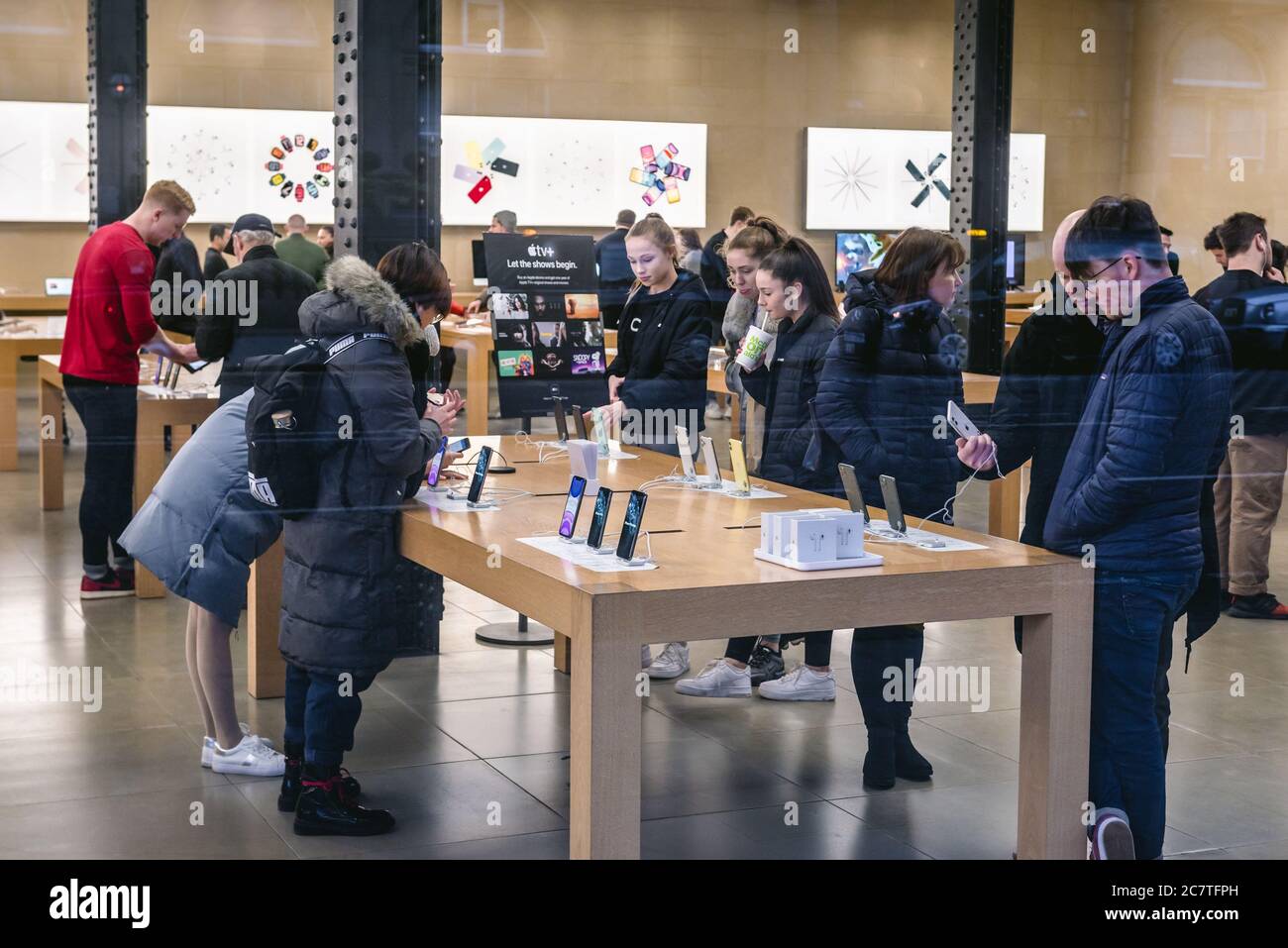 Apple store in Edinburgh, the capital of Scotland, part of United Kingdom Stock Photo