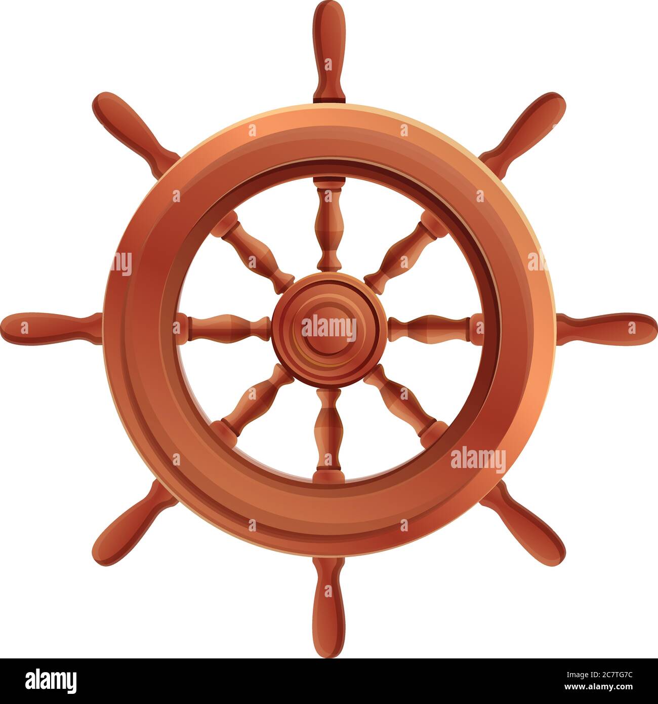 Captain ship wheel icon. Cartoon of captain ship wheel vector icon for web design isolated on