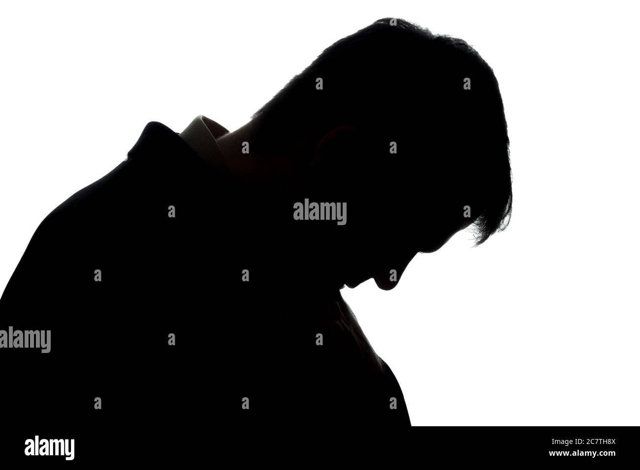 Portrait of a young man, side view - silhouette Stock Photo
