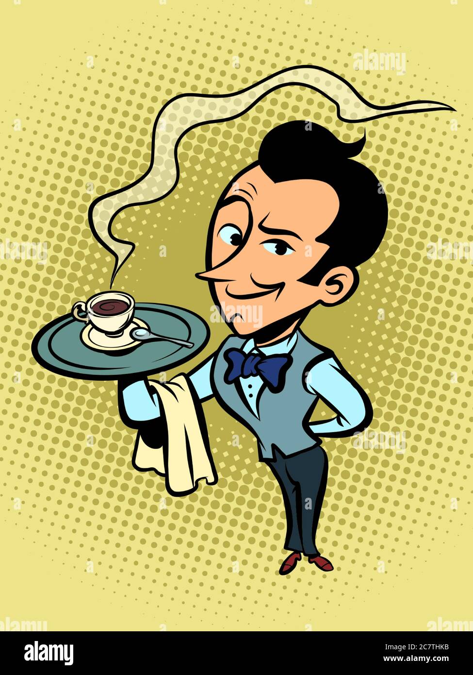 waiter with a Cup of coffee or tea Stock Vector