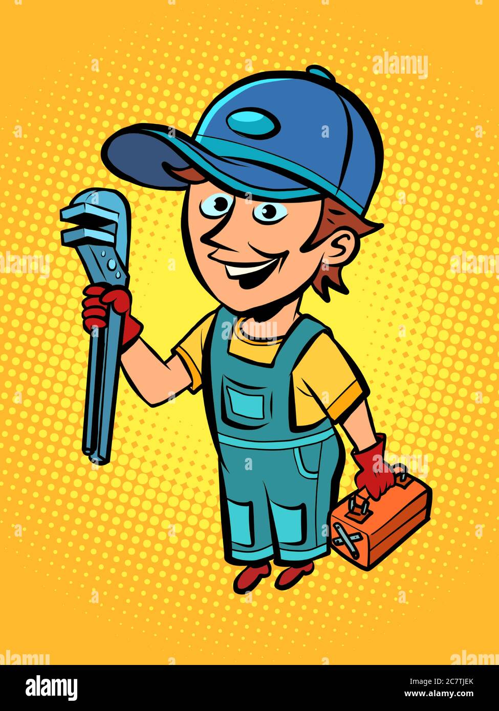 plumber repairman, professional Stock Vector