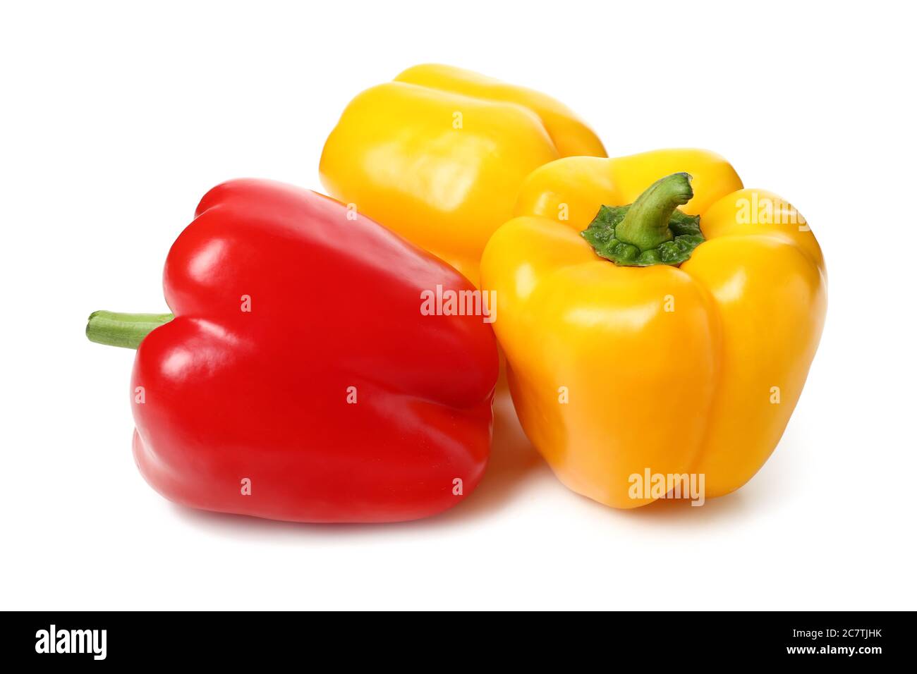 Fresh bell peppers on white background Stock Photo