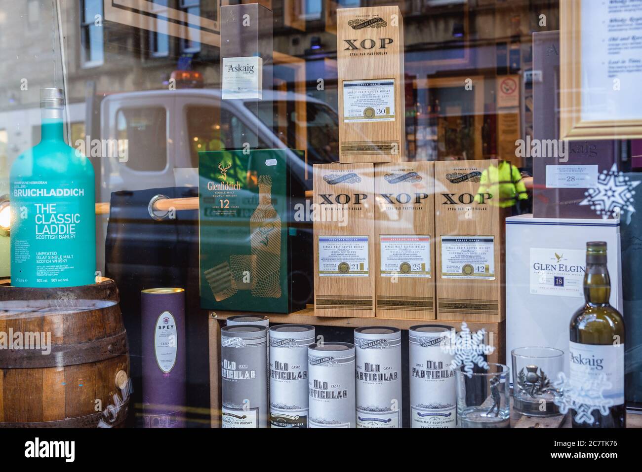 Liquor store in Edinburgh, the capital of Scotland, part of United
