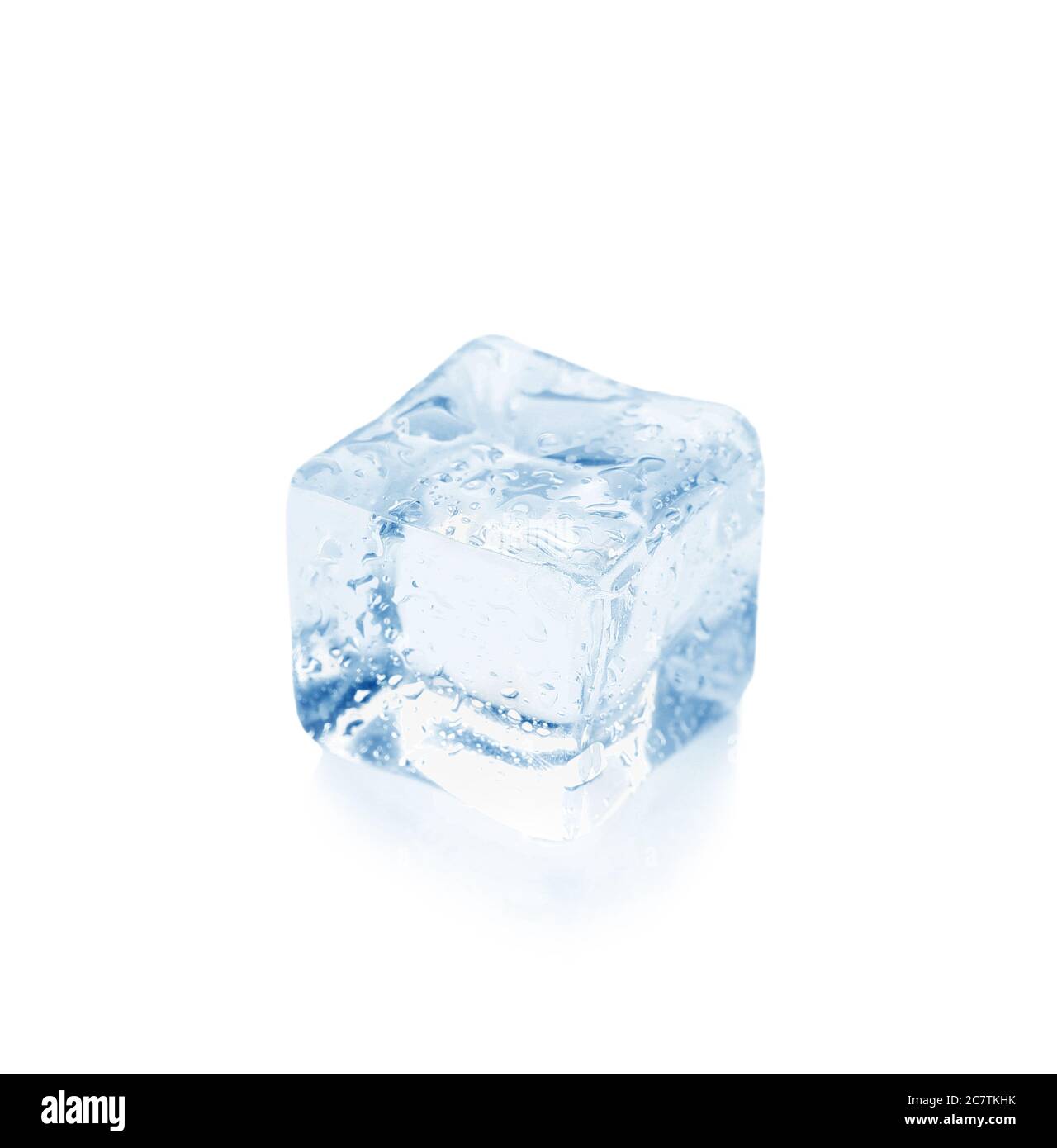 Ice cube on white background Stock Photo - Alamy