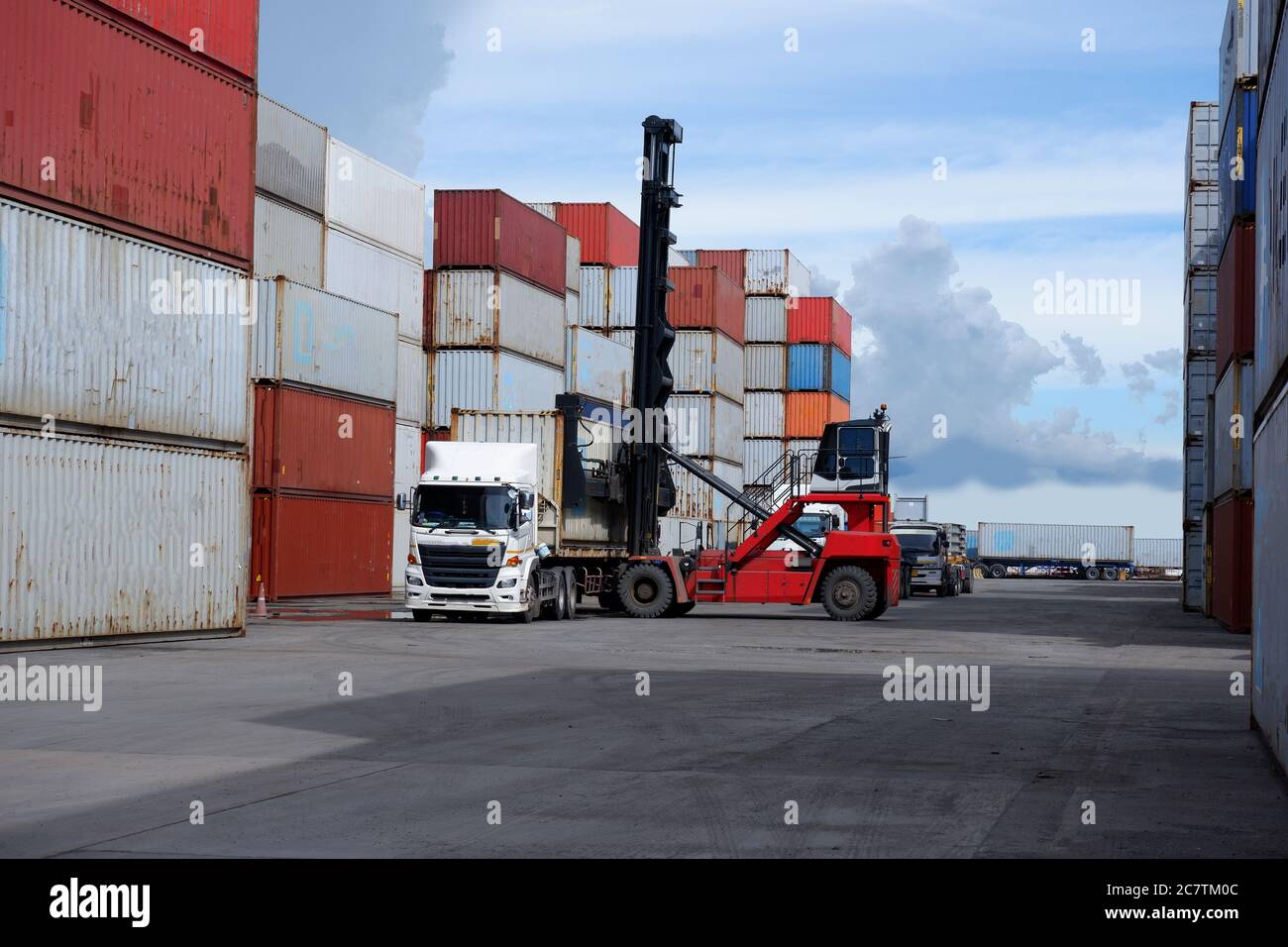 Container handling equipment in the port Stock Photo - Alamy