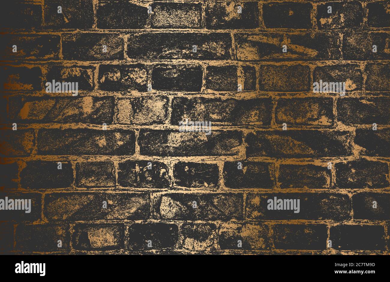 Distressed overlay texture of golden old brick wall, grunge background ...