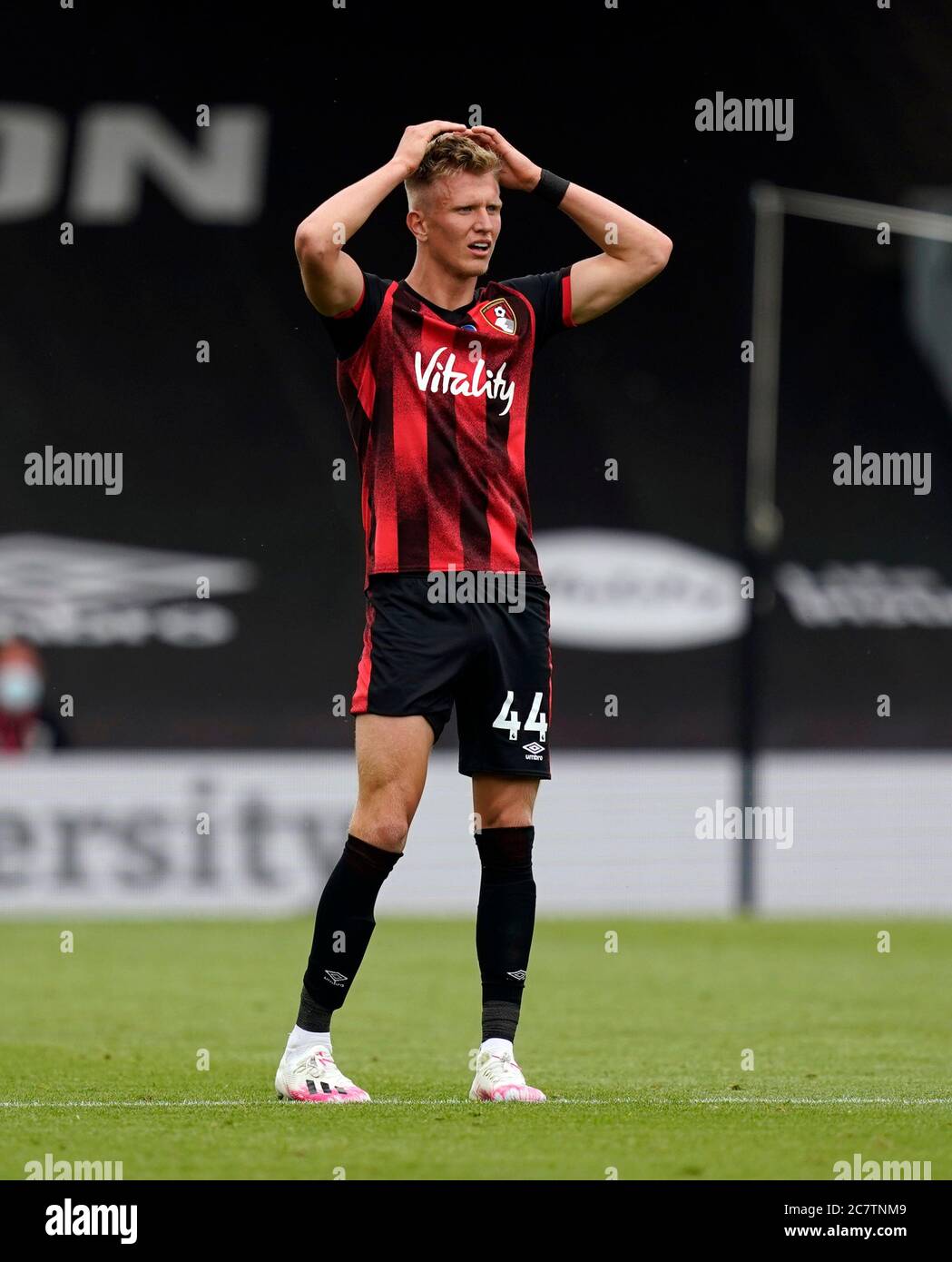 AFC Bournemouth's Sam Surridge waits for a VAR decision during the