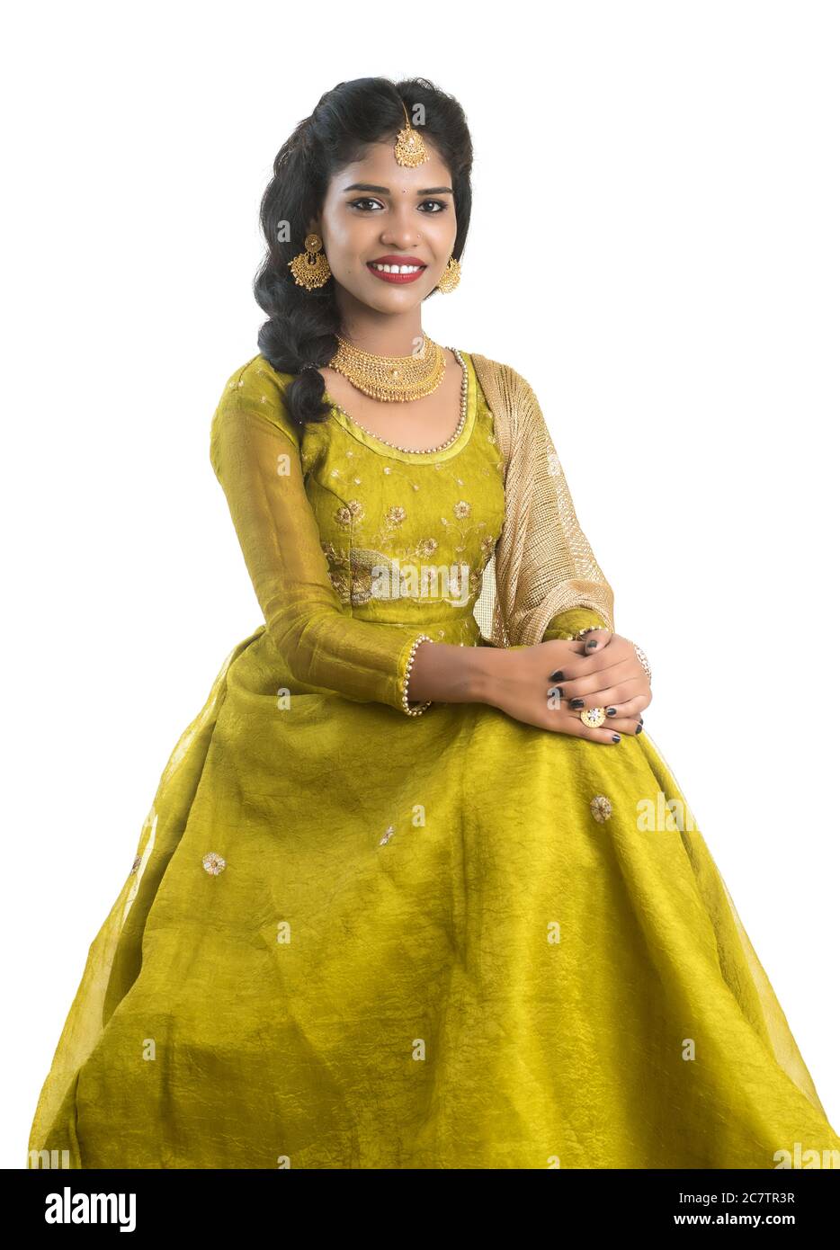 Beautiful Indian Young Girl Posing Traditional Stock Photo, 52% OFF