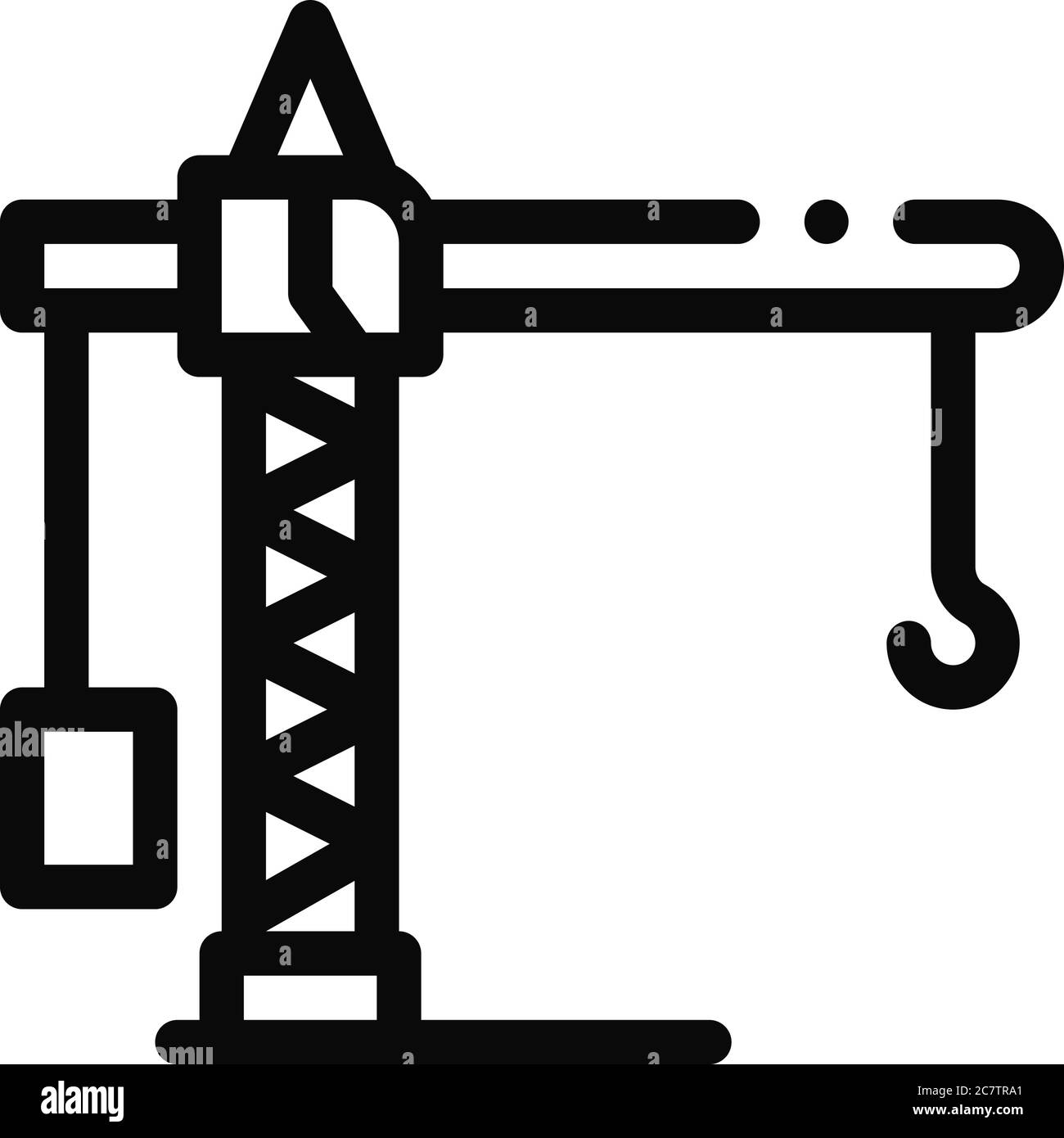 crane construction icon vector outline illustration Stock Vector Image ...