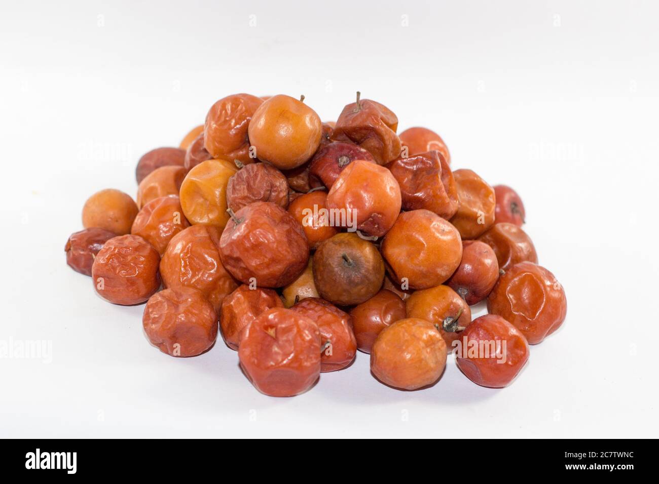Ziziphus mauritiana sweet fruits, also known as Chinese date, Chinese apple, Indian jujube or plum, Musawu or Maçanica.  It is quite rich in Vitamin C Stock Photo
