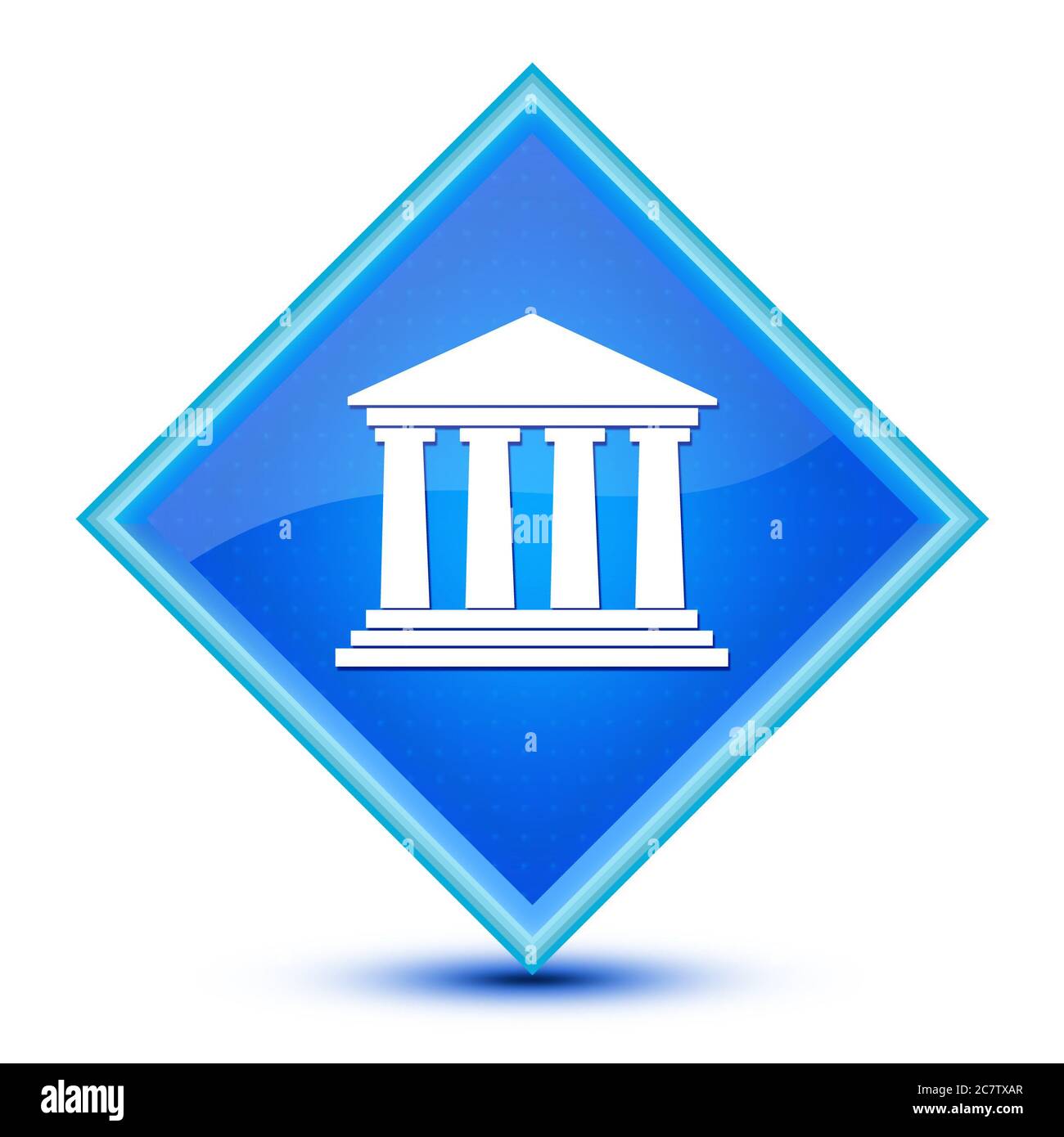 Building icon isolated on special blue diamond button abstract ...