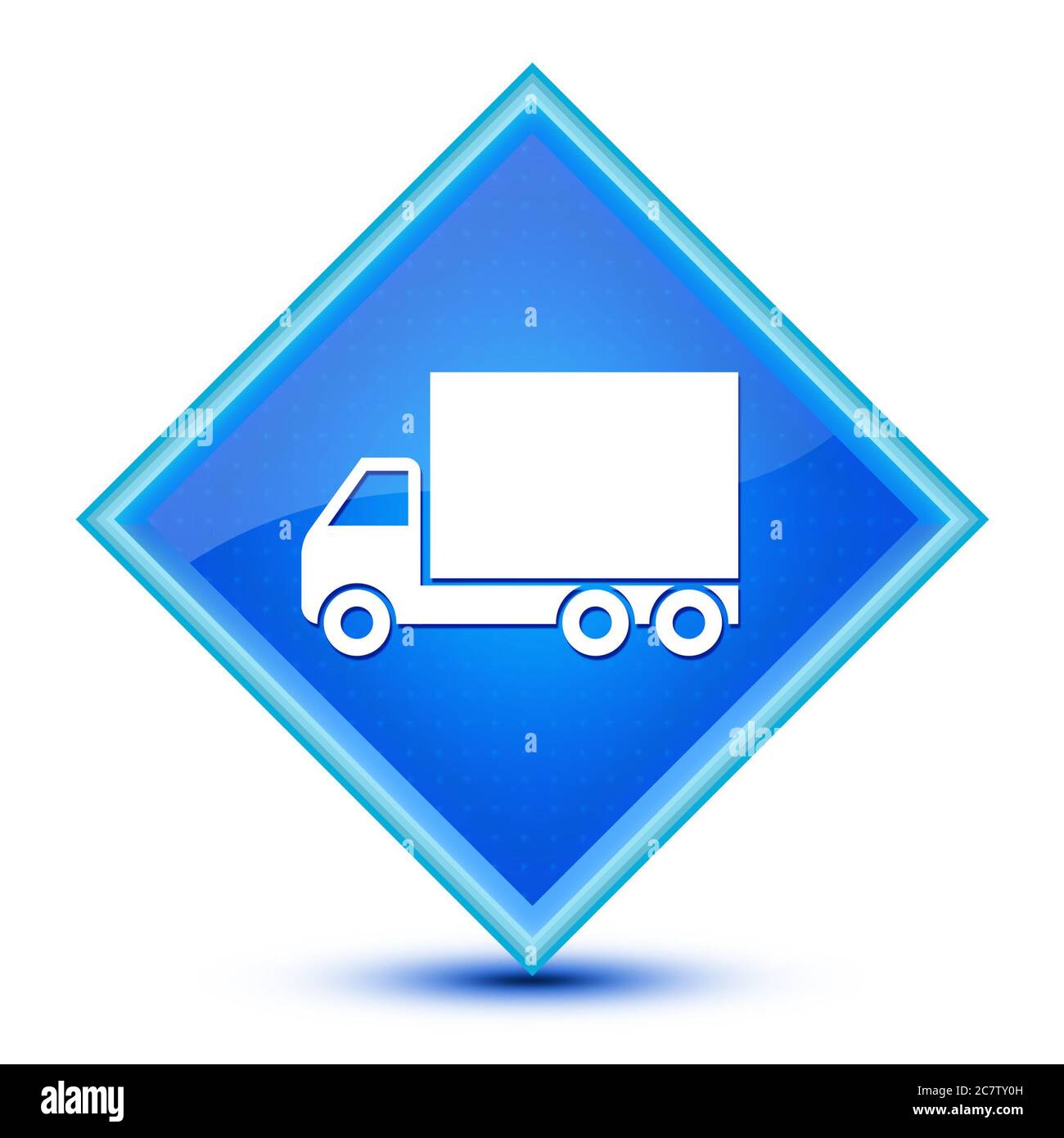 Truck icon = isolated on special blue diamond button abstract ...