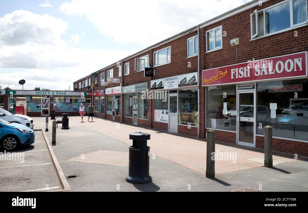 Shops at Woodloes Park Estate, Warwick, Warwickshire, England, UK Stock