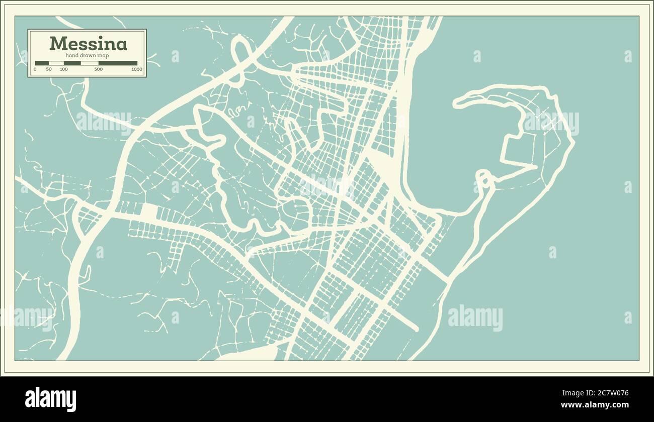 Messina Italy City Map in Retro Style. Outline Map. Vector Illustration  Stock Vector Image & Art - Alamy