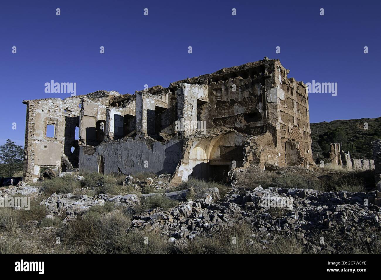 Ruinas alrededor de Belchite Stock Photo