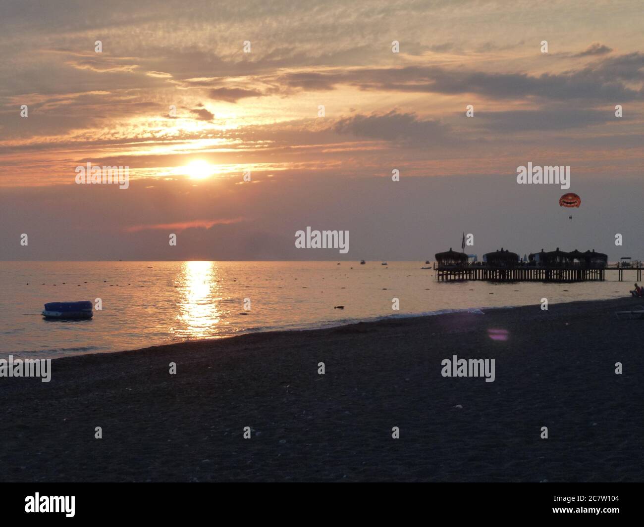 Turkey Holiday Beach Sunset Stock Photo