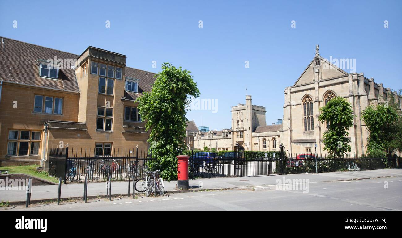 Mansfield College part of the University of Oxford in the UK, taken on the 25th June 2020 Stock Photo
