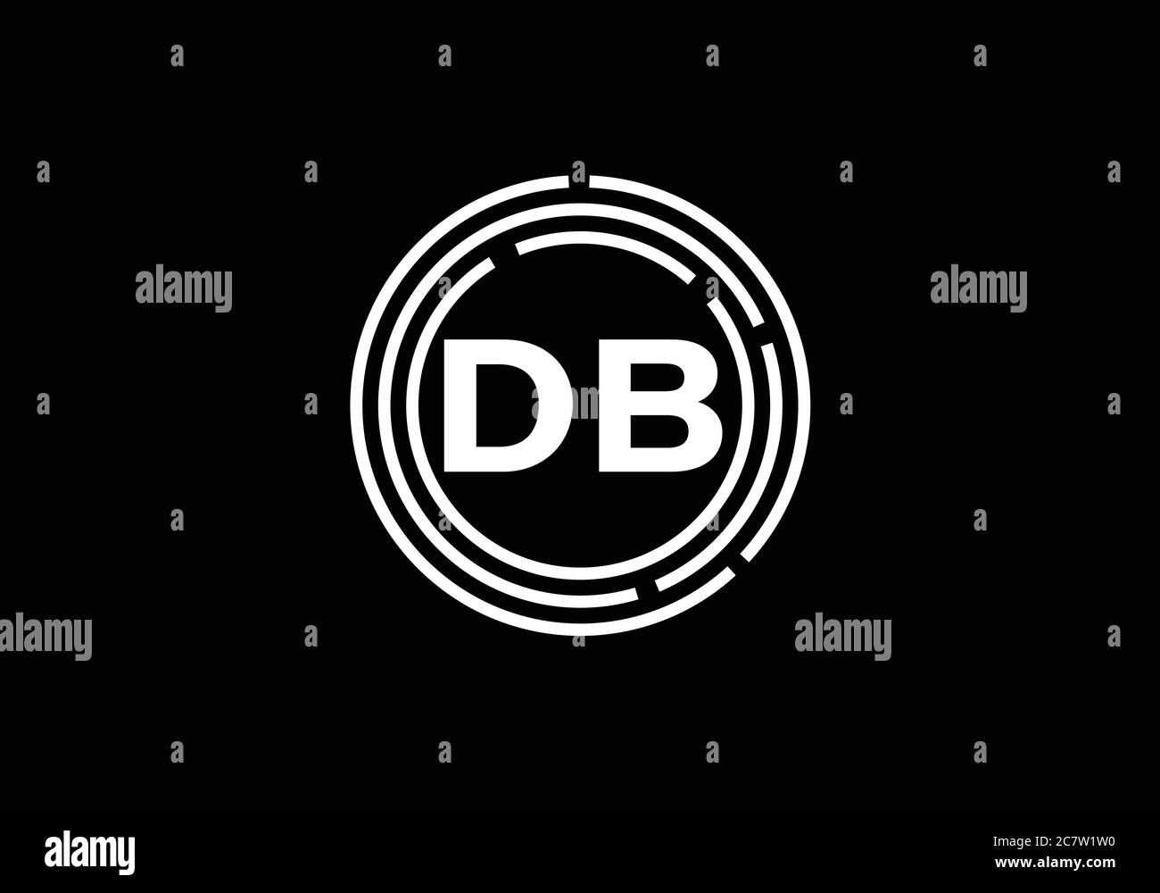 Initial Monogram Letter D B Logo Design Vector Template. D B Letter Logo Design Stock Vector