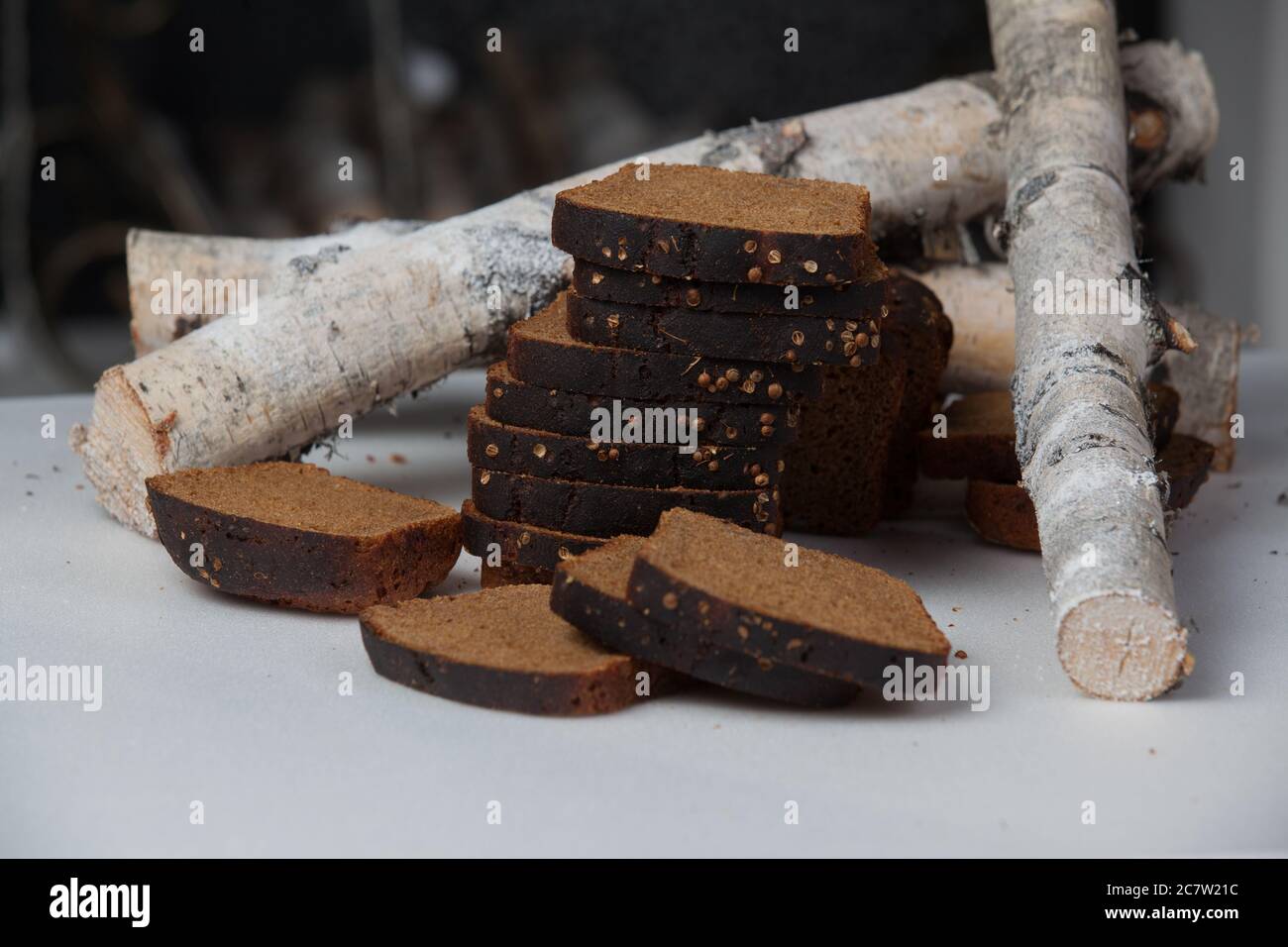 Fresh brown bread slice isolated on white background Stock Photo - Alamy