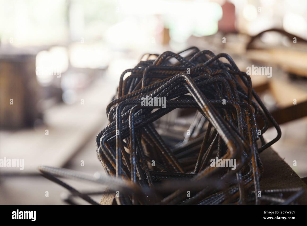 iron for reinforced concrete, close up Stock Photo