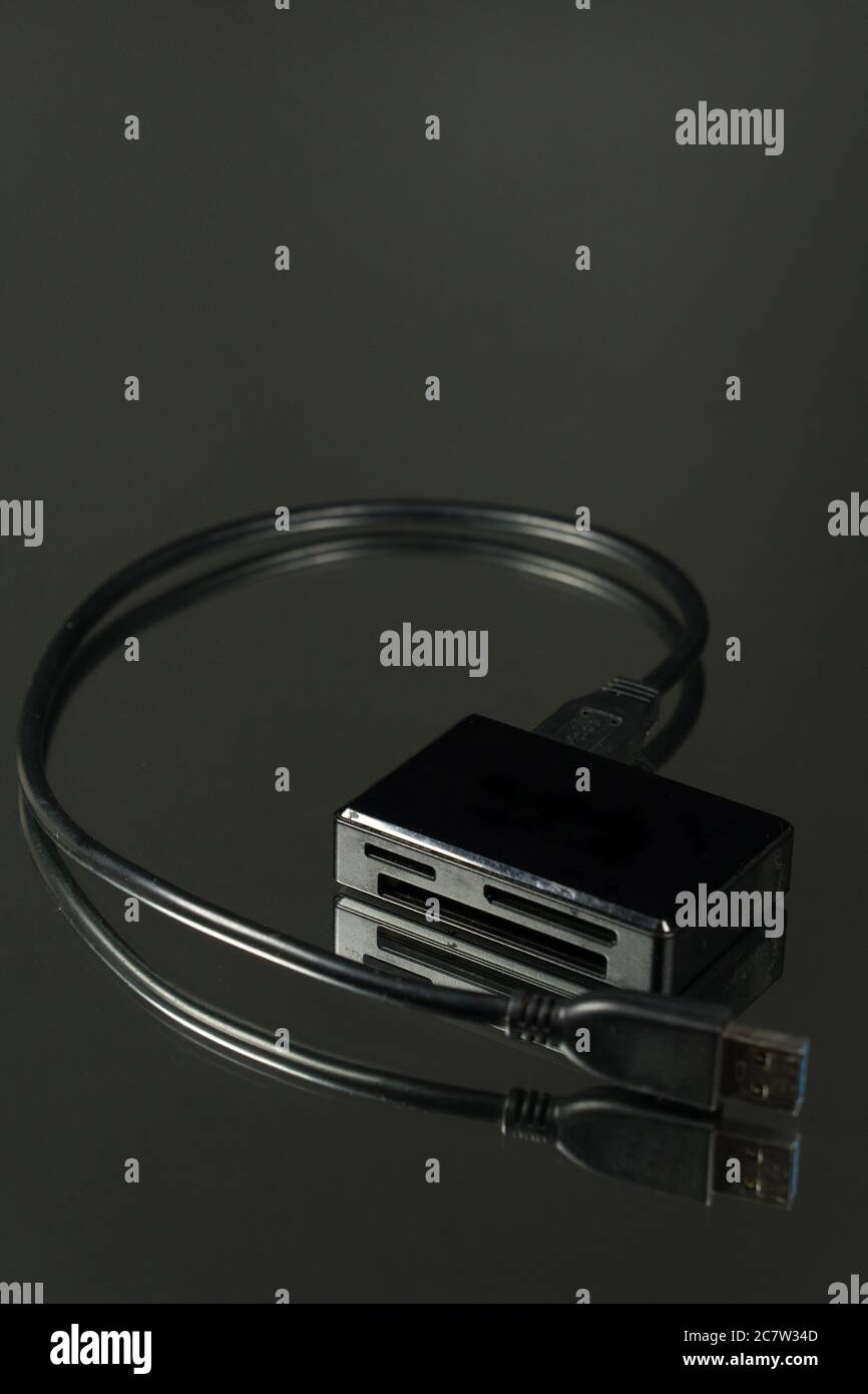 The USB adapter under the Type. Multiport. Stock Photo