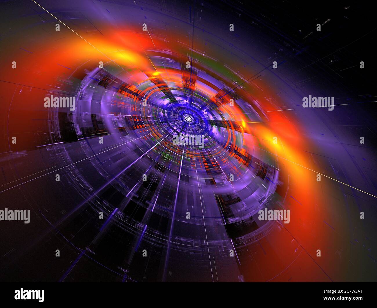 Science Fiction Space Craft - Flame Fractal Art Stock Photo