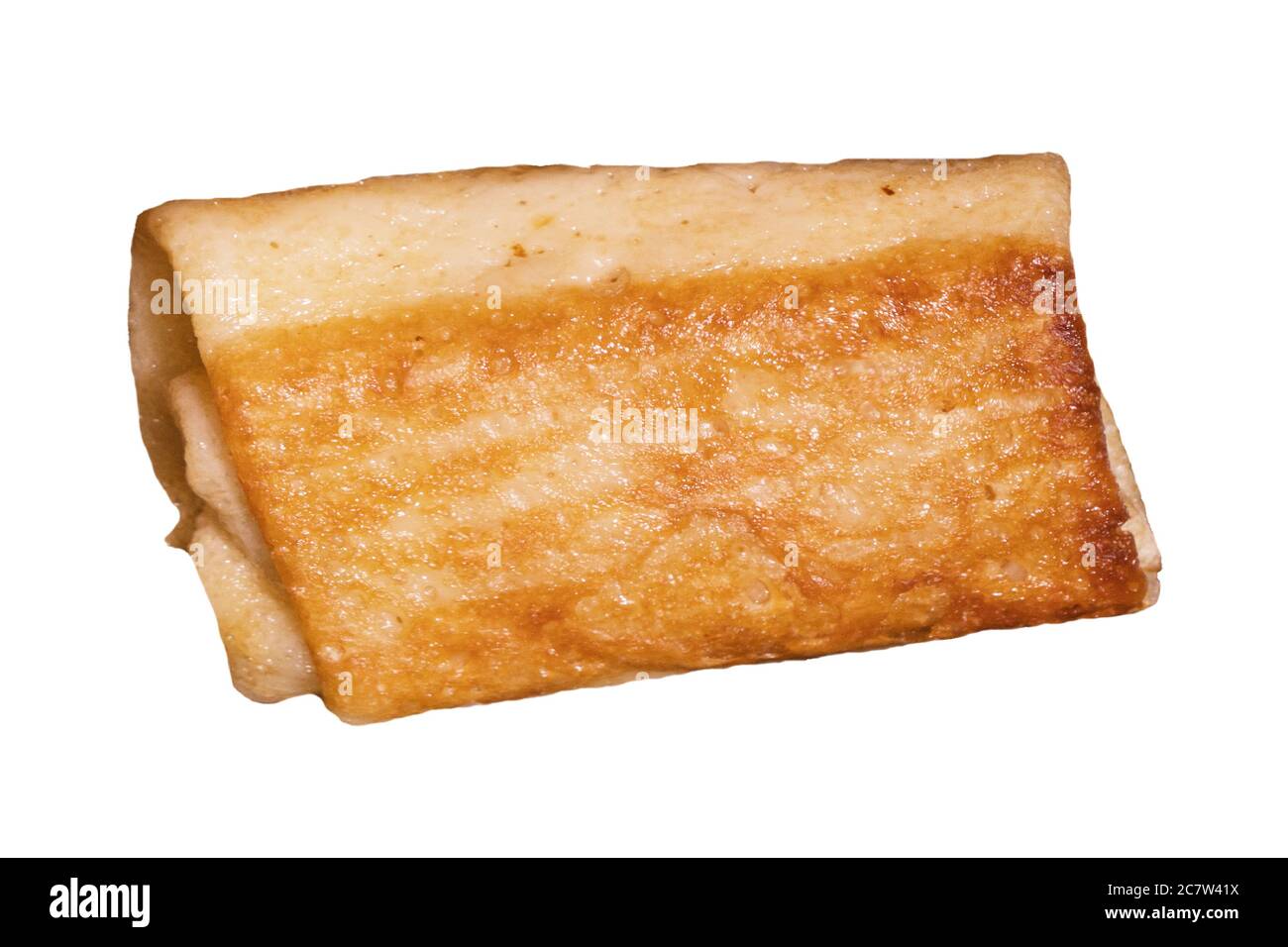 Pancakes stuffed with tuna isolated on white background Stock Photo