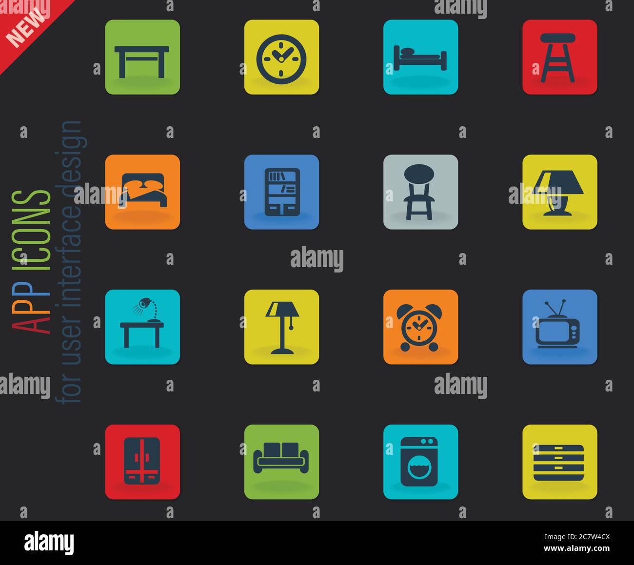 furniture icon set Stock Vector