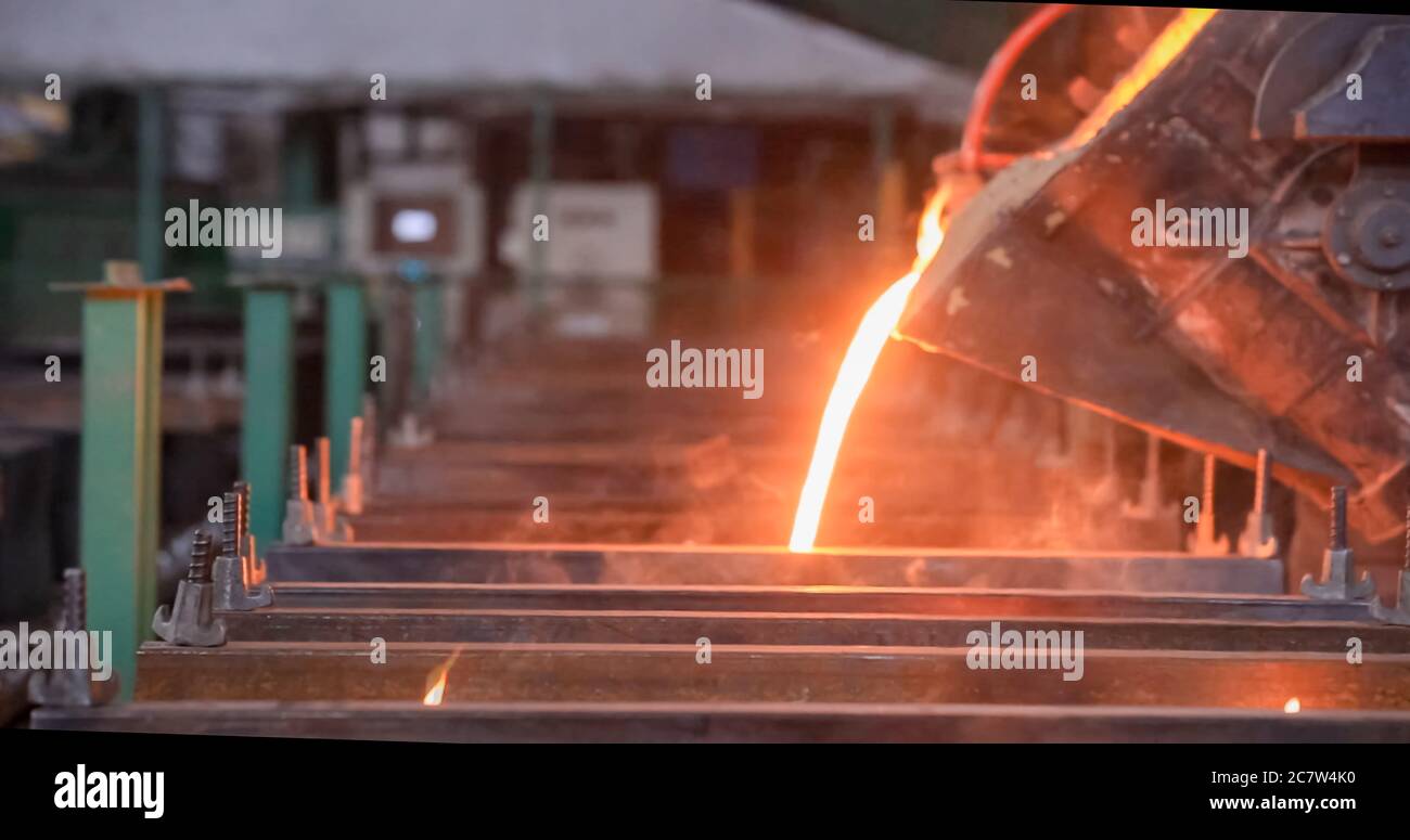 Liquid metal from blast furnace Stock Photo - Alamy
